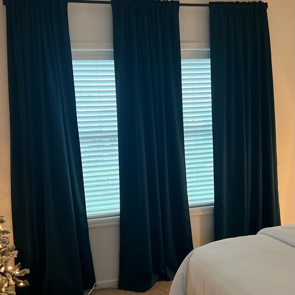 Dark teal curtains. Like new! 96x54. 4 curtains! - Picture 2 of 3